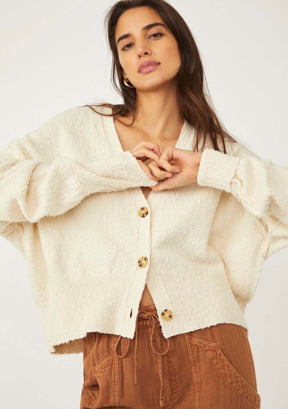 Free People Found My Friend Cardigan in Cream
